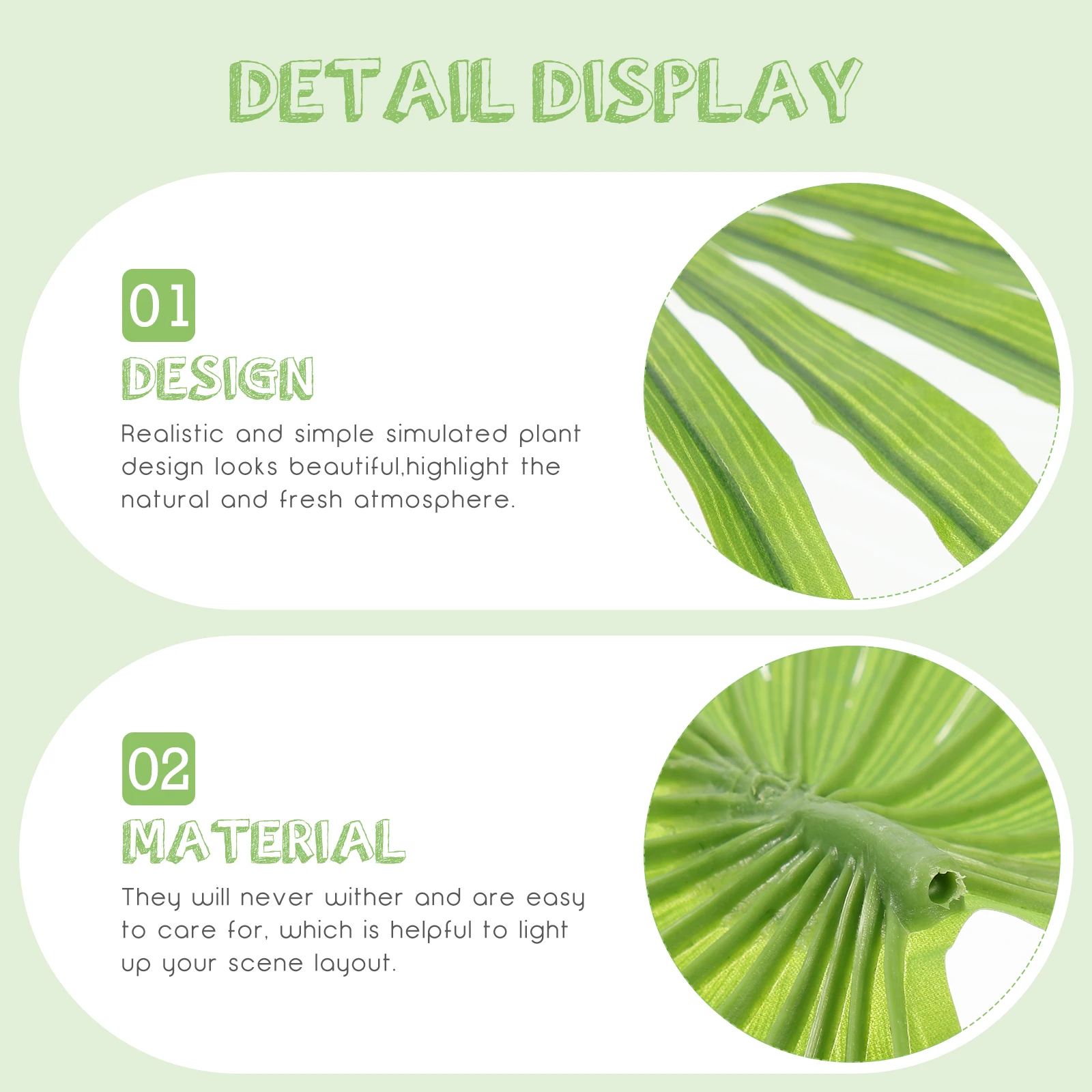 

6pcs Simulated Palm Leaf Decoration Artificial Tropical Leaves Realistic Fake Plants for Home Holiday Party Outdoor Use