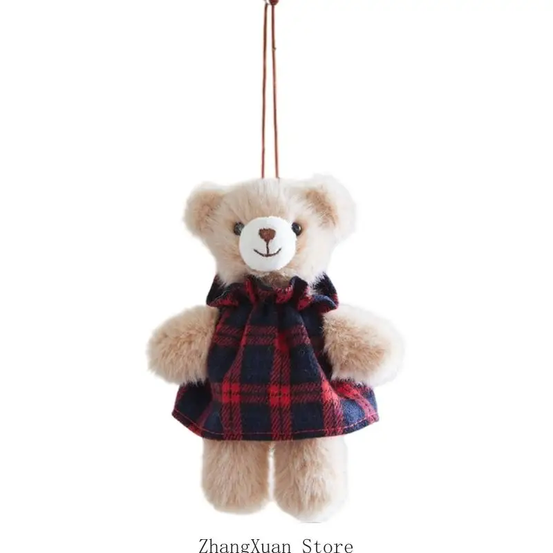 Holiday Tree Bear Accent Soft Polyester Ornament with Cord Loop for Wreath Doorway Shelf and Indoor Holiday Display 3XUF
