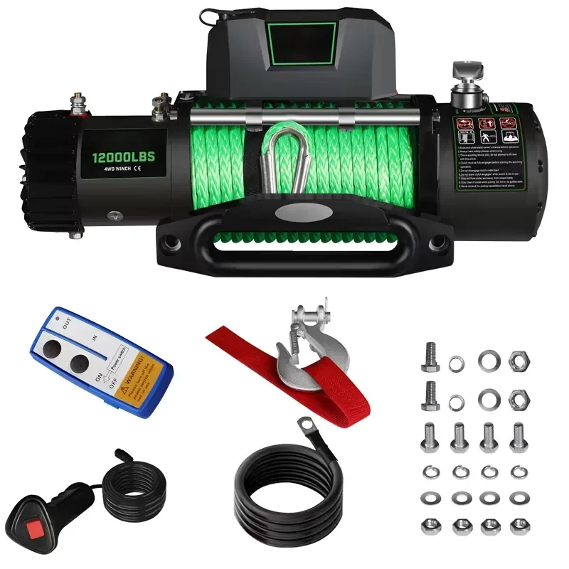B2B 4x4 Recovery 4WD Parts High Quality 12000LB Electric Winch 12v Wire Rope Pulling Emergency Tool Kit Boat Auto