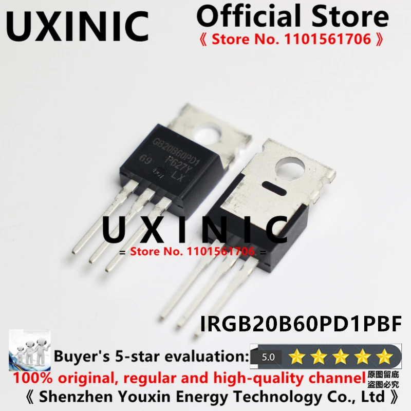 

UXINIC 100% New Imported OriginaI IRGB20B60PD1PBF IRGB20B60PD1 GB20B60PD1 TO-220 IGBT Transistor 600V 40A