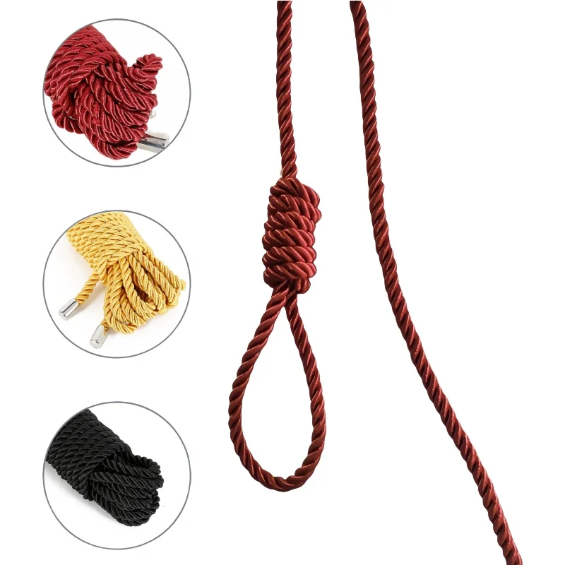 5m 10m Soft Silk Restraints Bondage Rope with Bdsm Shibari Handcuffs for Couples Intimate Flirting Erotic Play Sex Toys