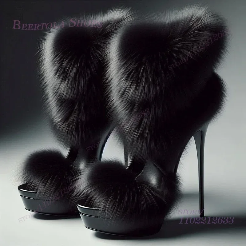 

Wrapped Feathers Black Long Soft Velvet Open Heels Women Ankle Peep Toe Patent Leather Heel Zipper Stiletto Summer Hollow Shoes