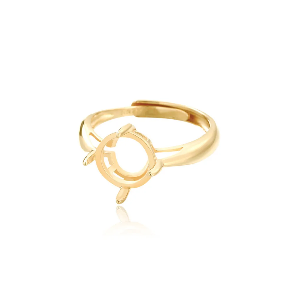 

Ring Setting for 4x4mm/5x5mm/6x6mm/8x8mm/10x10mm/12x12mm/15X15mm Round Cabochons Gold Plated 925 Silver Adjustable Ring Base