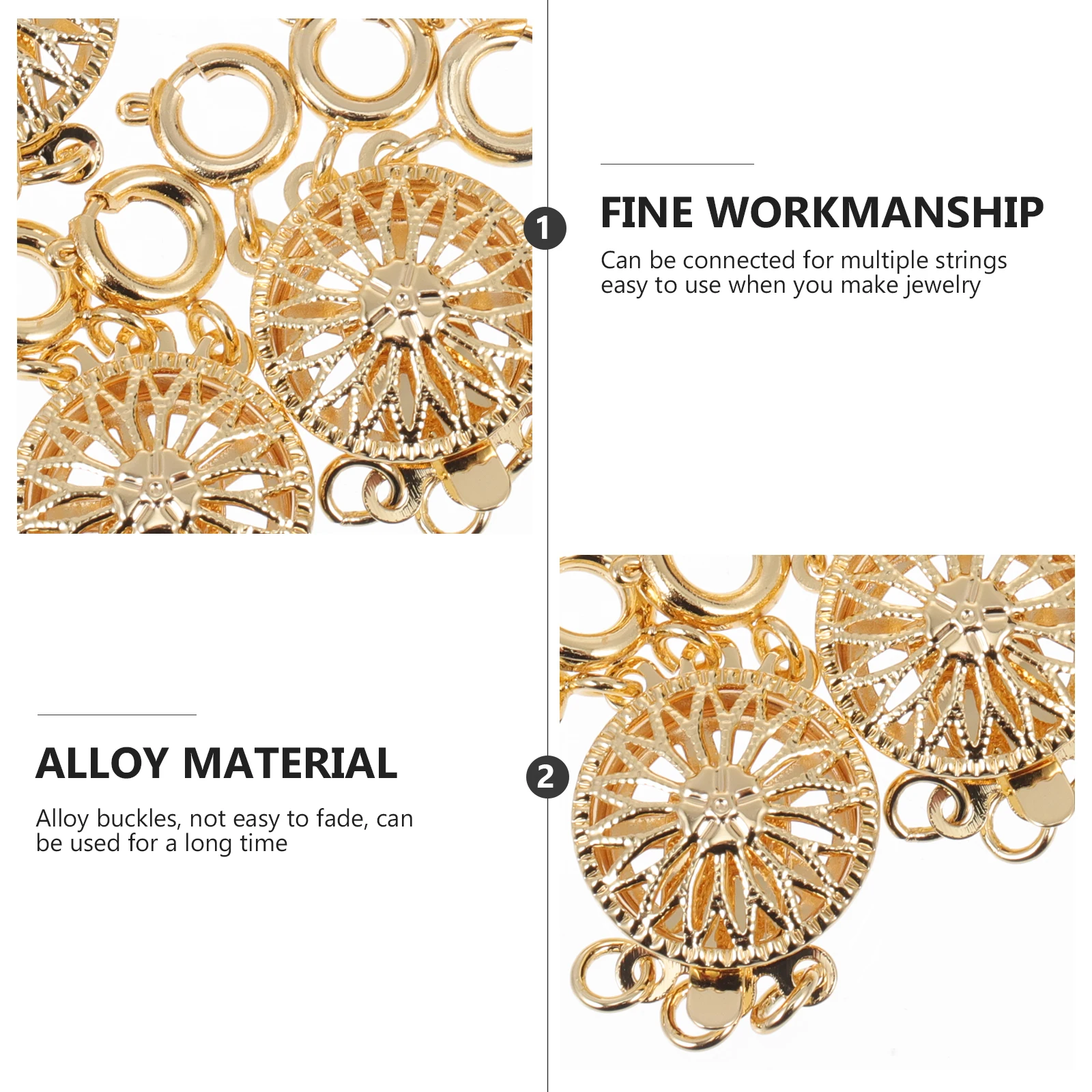 

6 Pcs Metal Buckle Pearl Bracelet Easy to Use Jewelry Making Layering Clasps for Multiple Necklaces Slide Supplies Alloy