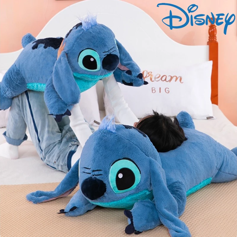 

Hot 100cm Disney Stitch Plush Stuffed Doll Blue Kawaii Cartoon Animal Sofa Sleeping Soft Pillow Toy Kids Girl Birthday Xmas Gift
