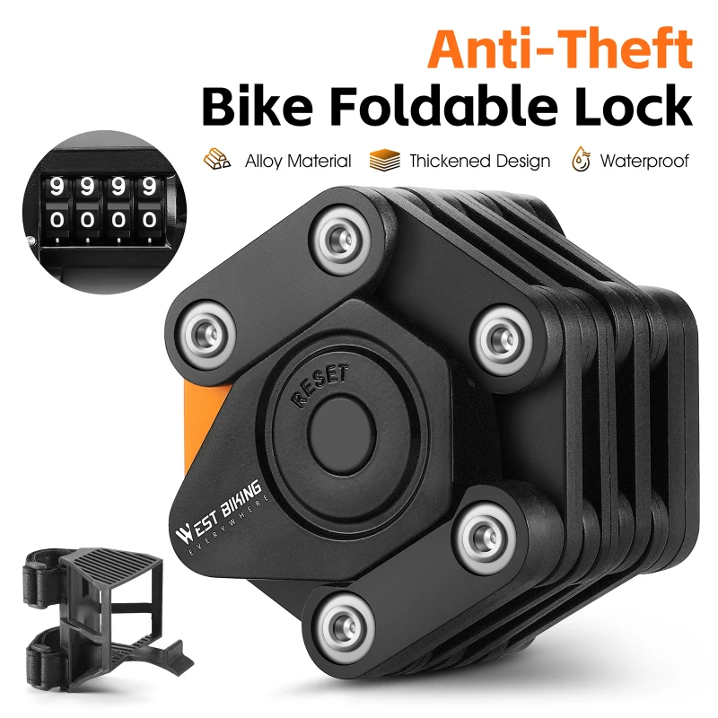 Bike Foldable Lock AntiTheft Electric Bike ChainLock Bicycle Lock Bicycle Motorcycle Safety Lock Bicycle Accessories