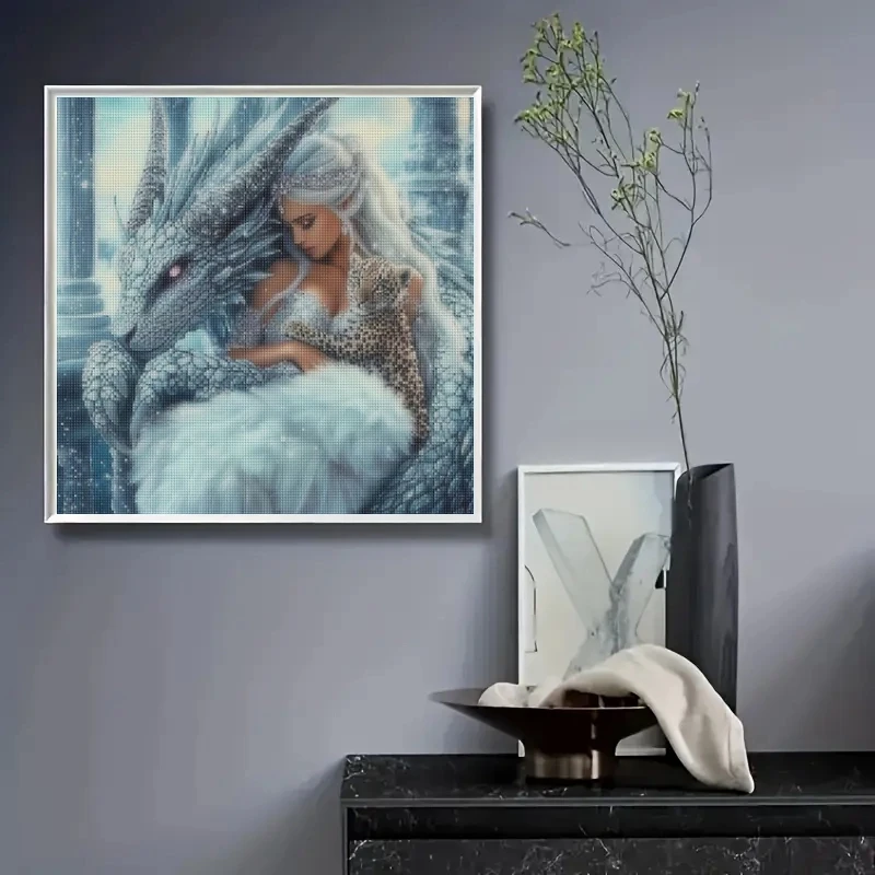 Fantasie Mythologie Aniamls 5D DIY Diamant Gemälde Kreuzstich Kit Drache und Mädchen Mosaik Diamant Sticken Kunst Home Decor Geschenk