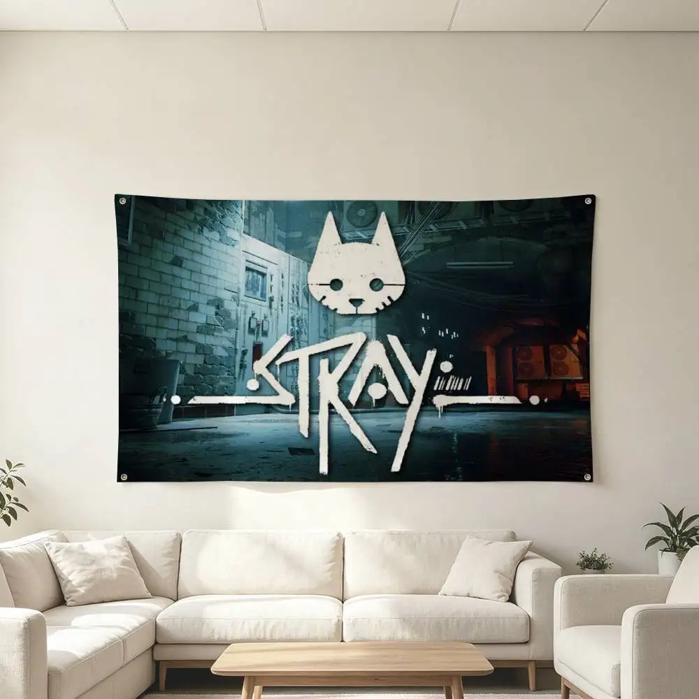S-Stray Cat G-Game Flags Wall Hanging Tapestry Outdoor Garage Room Decorative flag Background Blanket