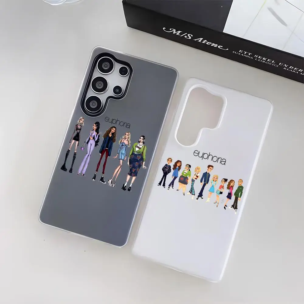 Coque de téléphone E-Euphoria 3 TV Show pour Samsung Galaxy S25 S24 S23 Ultra, coque transparente en TPU souple anti-chute