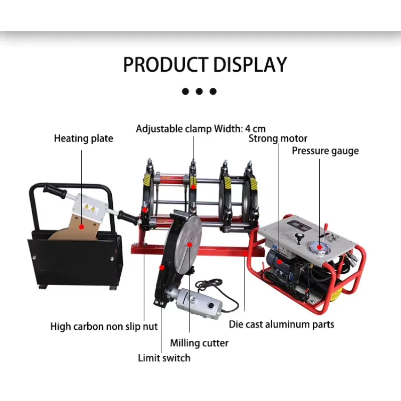 Factory Direct Sales 315mm -160 mm Butt Welding Machine  Water Supply Black  Plastic Pipe Semi Automatic