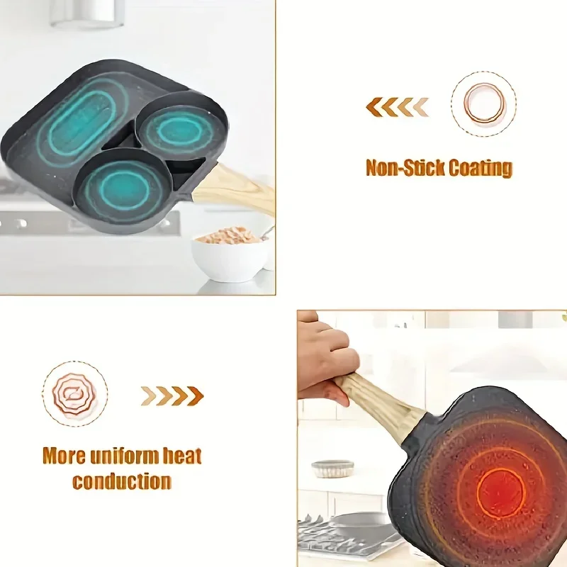 المطبخ البيض مقلاة غير لاصقة فطيرة المقالي 3/4 أكواب تجهيزات المطابخ فطيرة عموم البيض عموم مناسبة لموقد الغاز التعريفي طباخ 1 قطعة