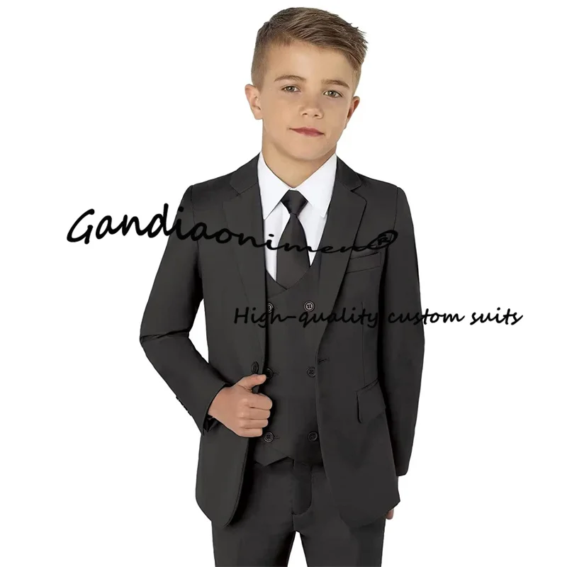 Boy Suit 3 Piece Slim Fit Kids Tuxedo Formal Blazer Vest Pants Set Wedding Kids 2-16 Years Tailored Clothes