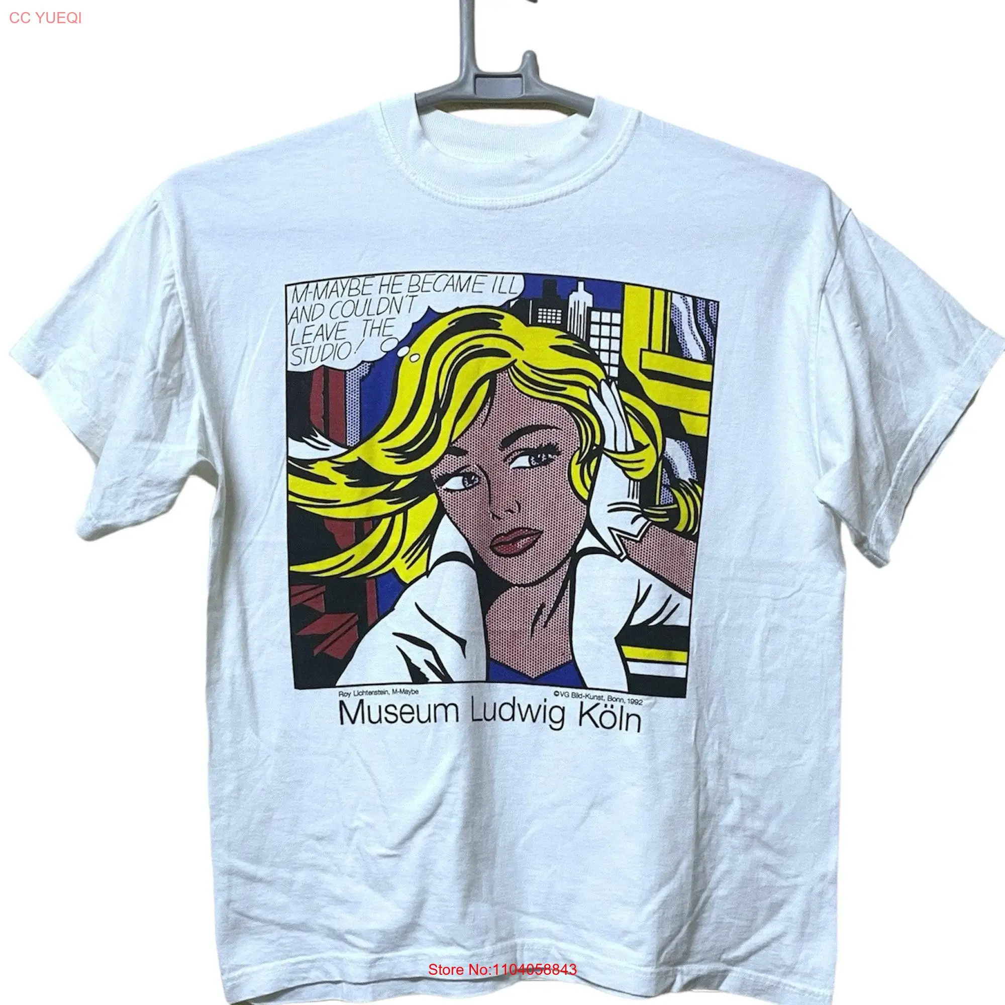 Vintage 1992 Roy Lichtenstein Museum Ludwig Koln pop art punk T shirt 90s Medium size made in netherlands