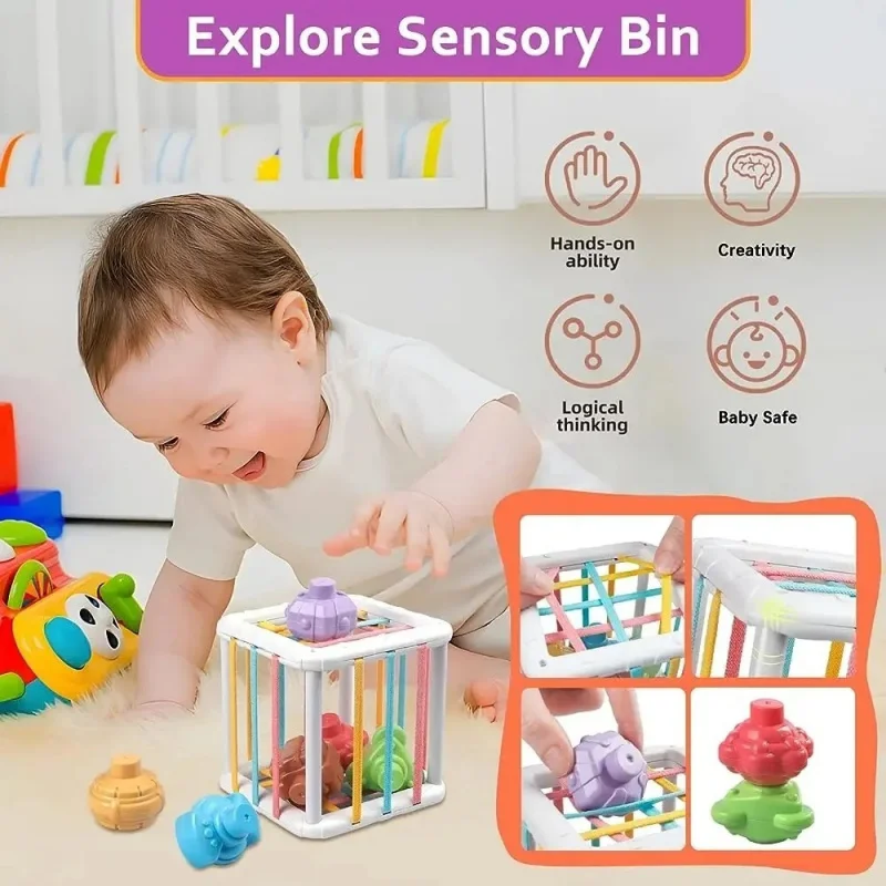 Atividade sensorial empilhamento forma cubo habilidade motora fina dedo traning jogo cedo brinquedos educativos para infantil brinquedo do bebê presente