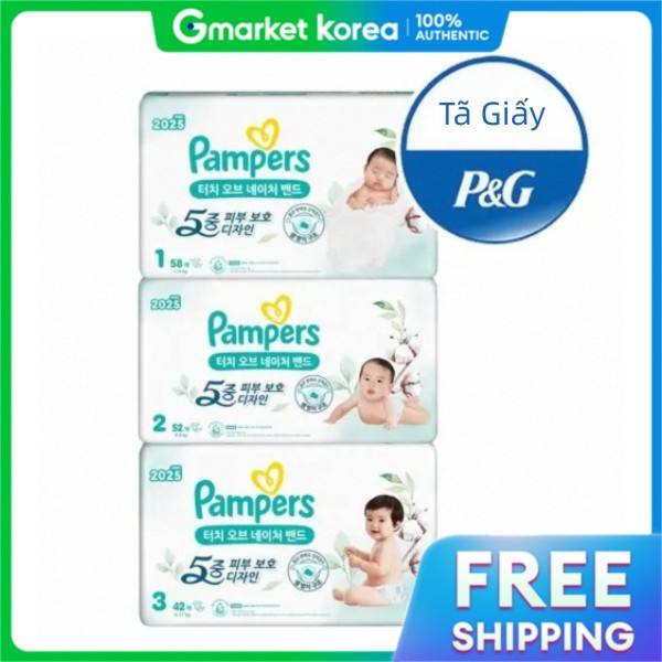 Pampers | Bộ Tã Giấy Nhẹ Nhàng Và Vừa Vặn Touch of Nature 2025 Size 1–3