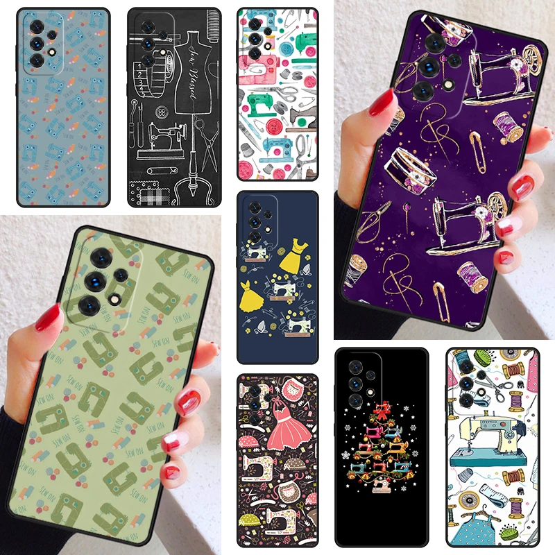 Vintage Sewing Machines Phone Case Cover For Samsung Galaxy A52 A72 A73 A20e A21S A50 A70 11 A12 A42 A31 A40 A51 A71 A32 A80 A91