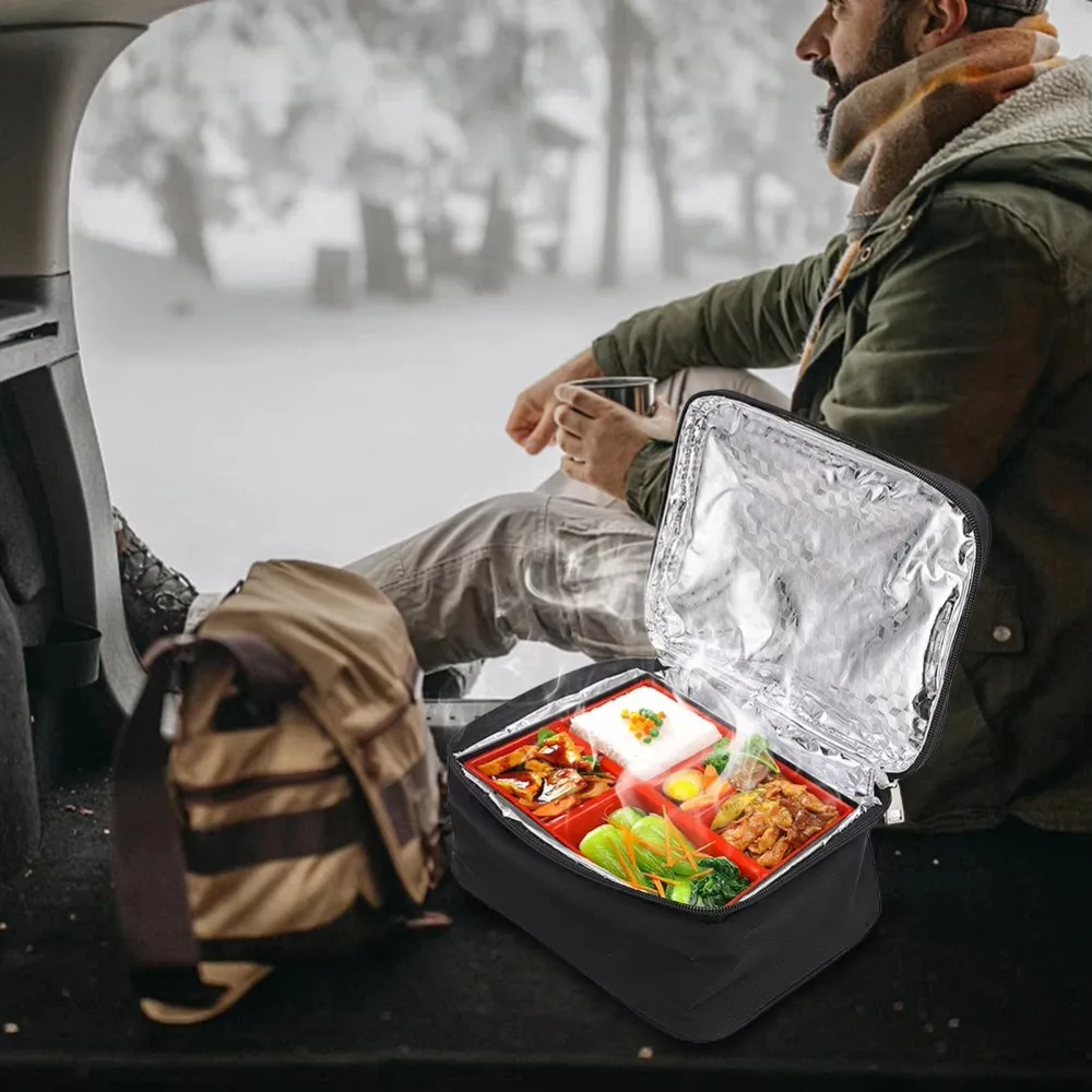 Waterproof Electric Lunch Heated Bag USB Charging Large Capacity Lunch Box Warmer Packet Aluminum Foil Lining Thickened