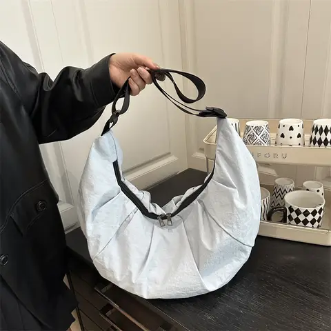 Bolso de luna nueva, bolso de hombro tipo bandolera Hobo de nailon, mochila informal de gran capacidad, bolso de viaje de moda Unisex