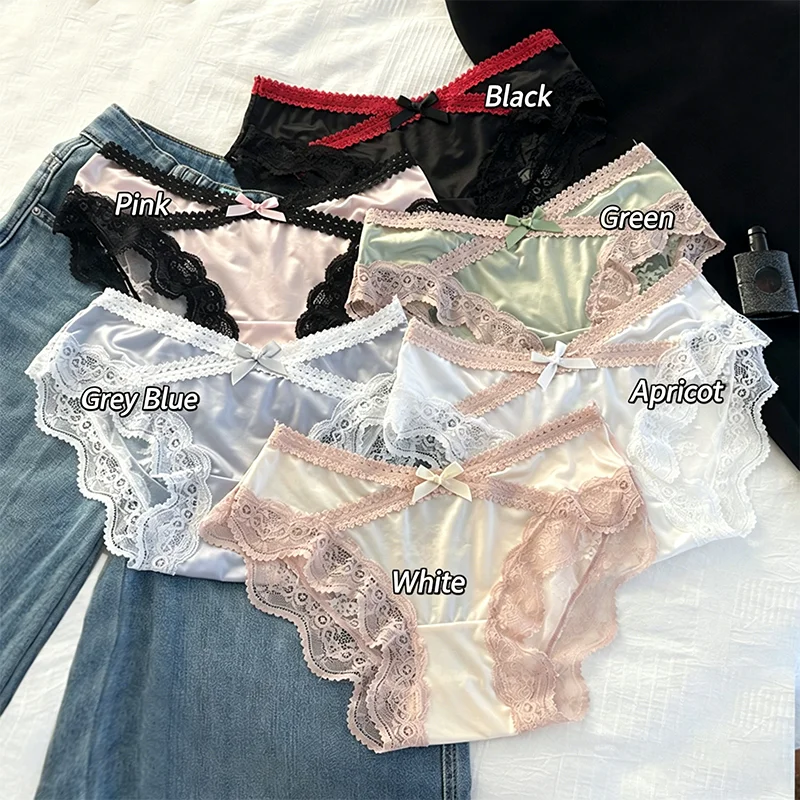 

6pcs Sexy Little Fragrant Underwear for Girls New Pure Desire Style Lace Low Waist Breathable Triangle Shorts