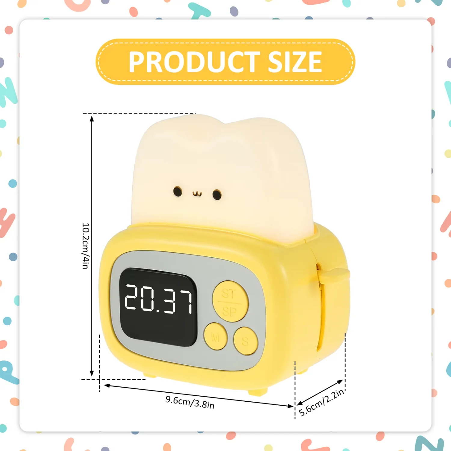 Kid Alarm Clock  Night Light Digital Clock Wake  Orologio   Bedroom Bedside Timer Cute luminous bread reminder Reloj