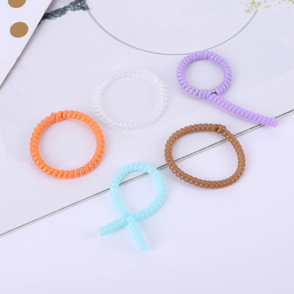 พวงกุญแจตุ๊กตาไอดอล 5 ชิ้น เชือกพลาสติกหลากสี ป้องกันการสูญหาย เชือกพันแบบคงที่สำหรับตุ๊กตาและจี้