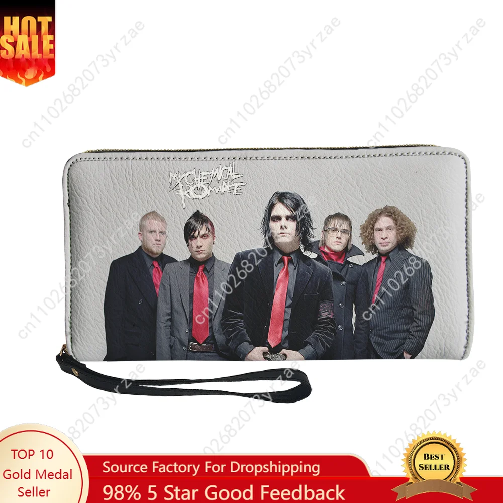 

My Chemical Romance Wallet Mens Womens Teenagers Long Zipper Wallet Double Print Commuter Personalized Photo Custom Made Purses