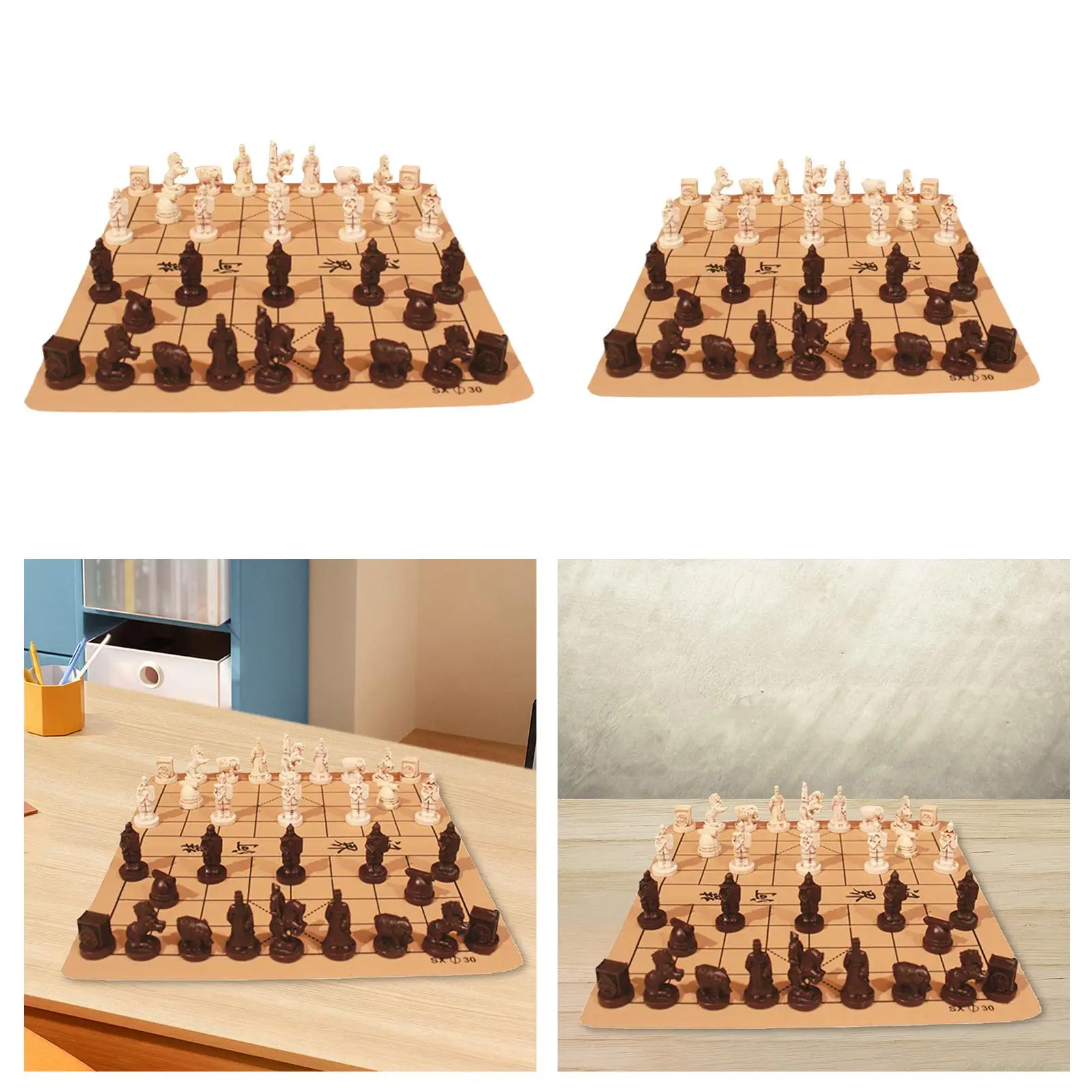 Chinese Terracotta Warrior Chess Classic Puzzle Family Brain Development 3D Resin Chess Pieces Board Game Birthday Gifts