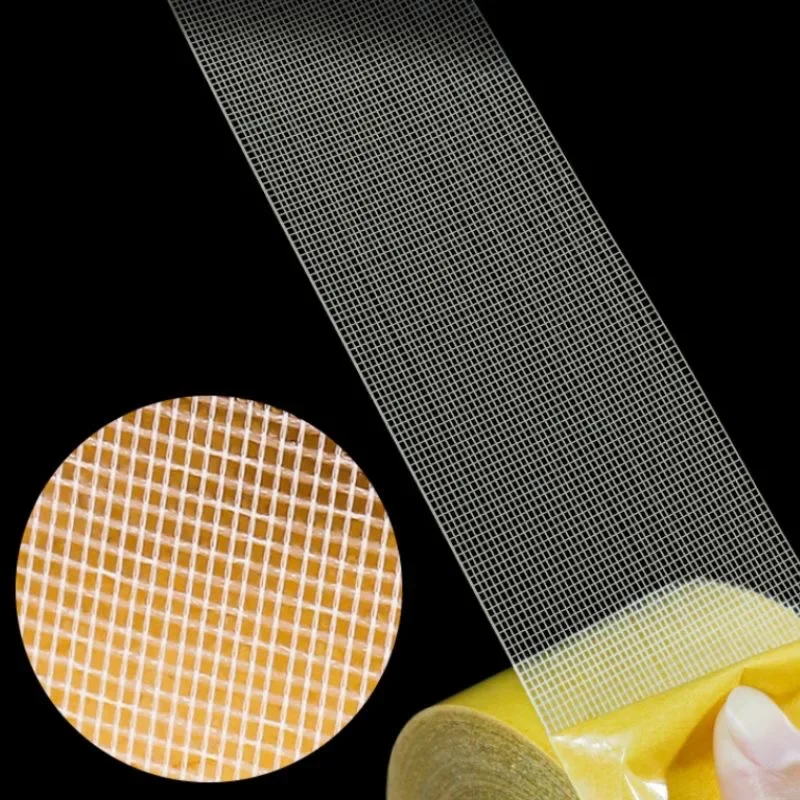 Double Sided Traceless Tapes High Viscosity Cloth Base Grid Waterproof Carpet Adhesive Fiber Gummed Tape Strong Sticky Strips