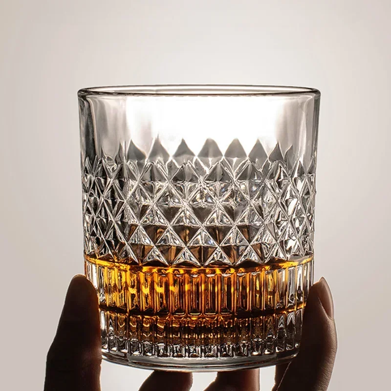 Whiskey Rocks Glass with Luxury Box - Set of 4pcs, 11 Oz Transparent Whiskey Glass for Scotch, Cocktail Drinks, Unique Gifts for