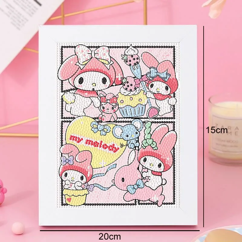 Cartoon Sanrio Hello Kitty Diamond Painting Kawaii Full Diamond Mosaic 5D DIY Cross Stitch Kit Diamond Art Home Decor with Frame