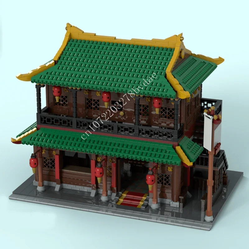 

Конструктор 5413 деталей: Китайский дом MOC, креативная модель уличной сцены, архитектурные строительные блоки, развивающая игрушка-конструктор для детей