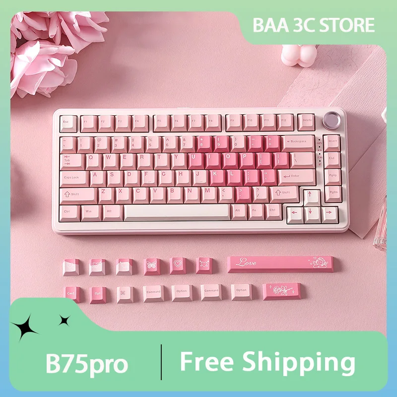 Yunzii B75pro Mechanical Keyboard Tri Mode 2.4G/Bluetooth Wireless Keyboard Customize Hot Swap Gaming Keyboards Pc Accessories