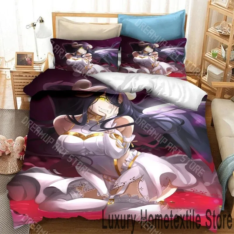 3D Printed Overlord Anime Bedding Set for Boys Girls Duvet Cover Pillowcase Twin Queen King Full Single Double Sizes
