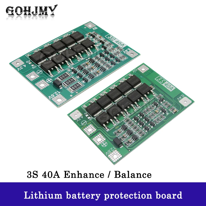 Enhance/Balance 3S 40A Li-ion Lithium Battery Charger Lipo Cell Module PCB BMS Protection Board For Drill Motor 12.6V