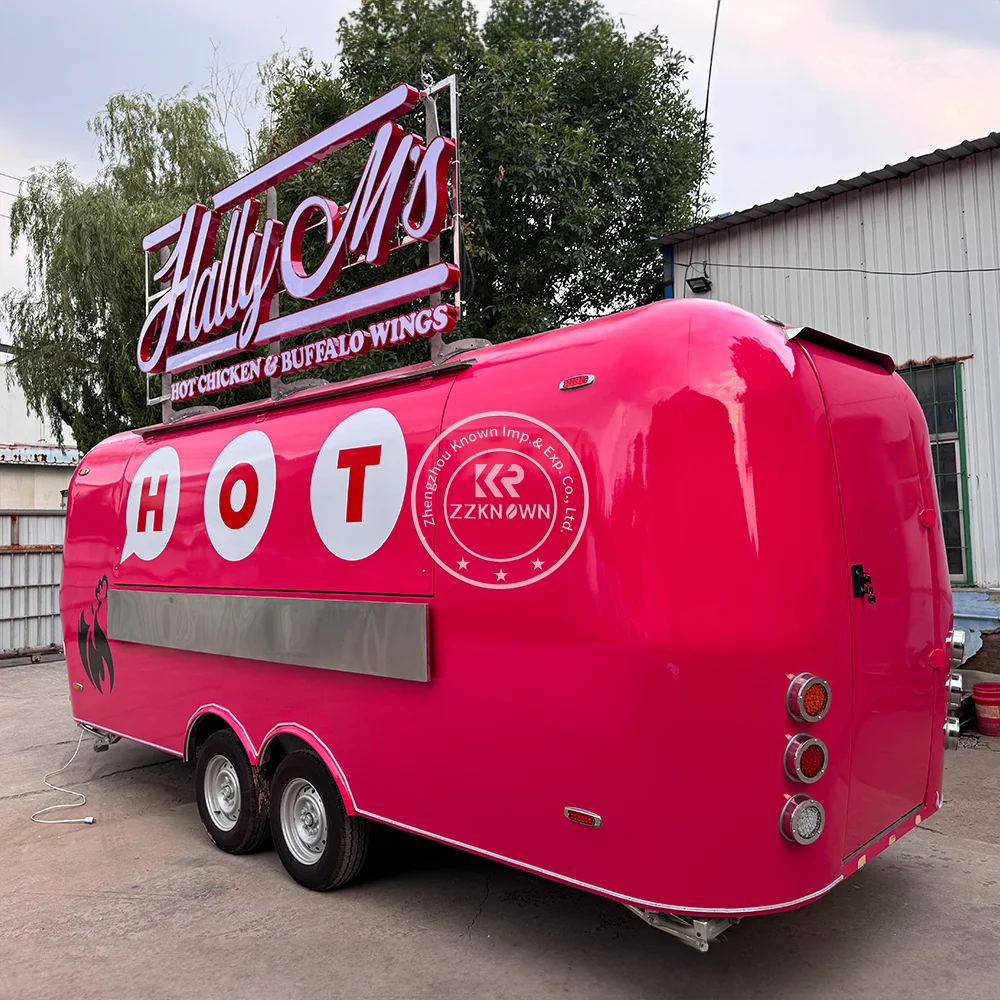 

Customized Fast Food Truck Ice Cream Cart Street Restaurant Fully Equipped Custom Concession Fast Food Trailer With Full Kitchen