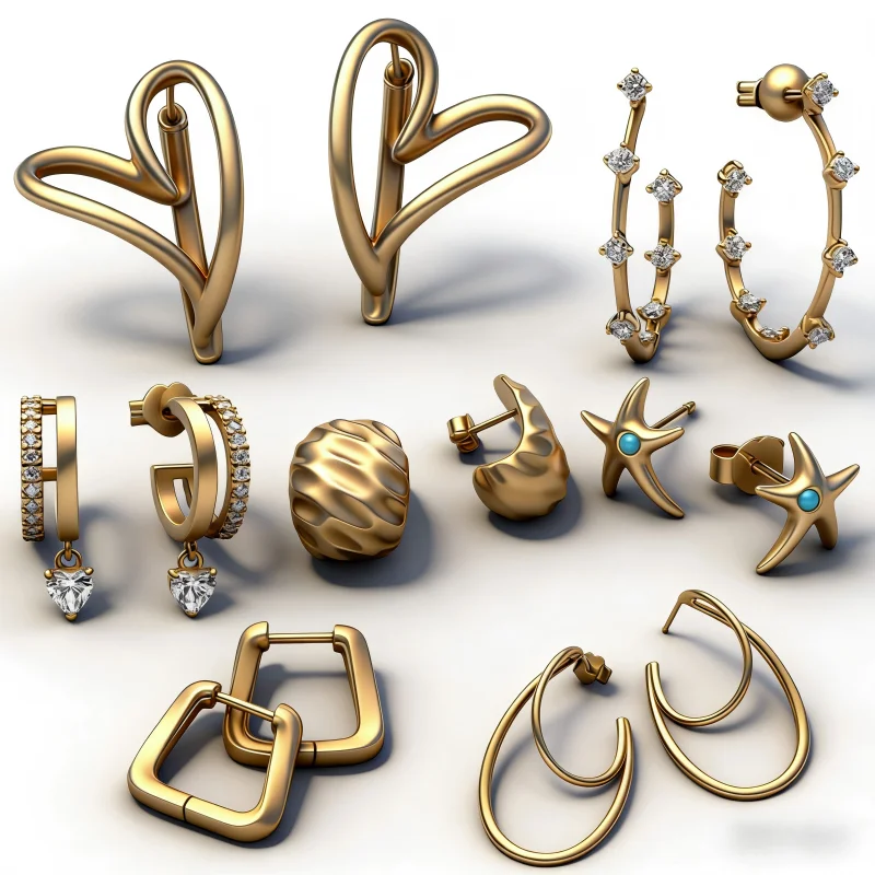 

Sparkling 925 Silver Plating Organic Curved Heart-Shaped Earrings Ladies' Date Gift Jewelry