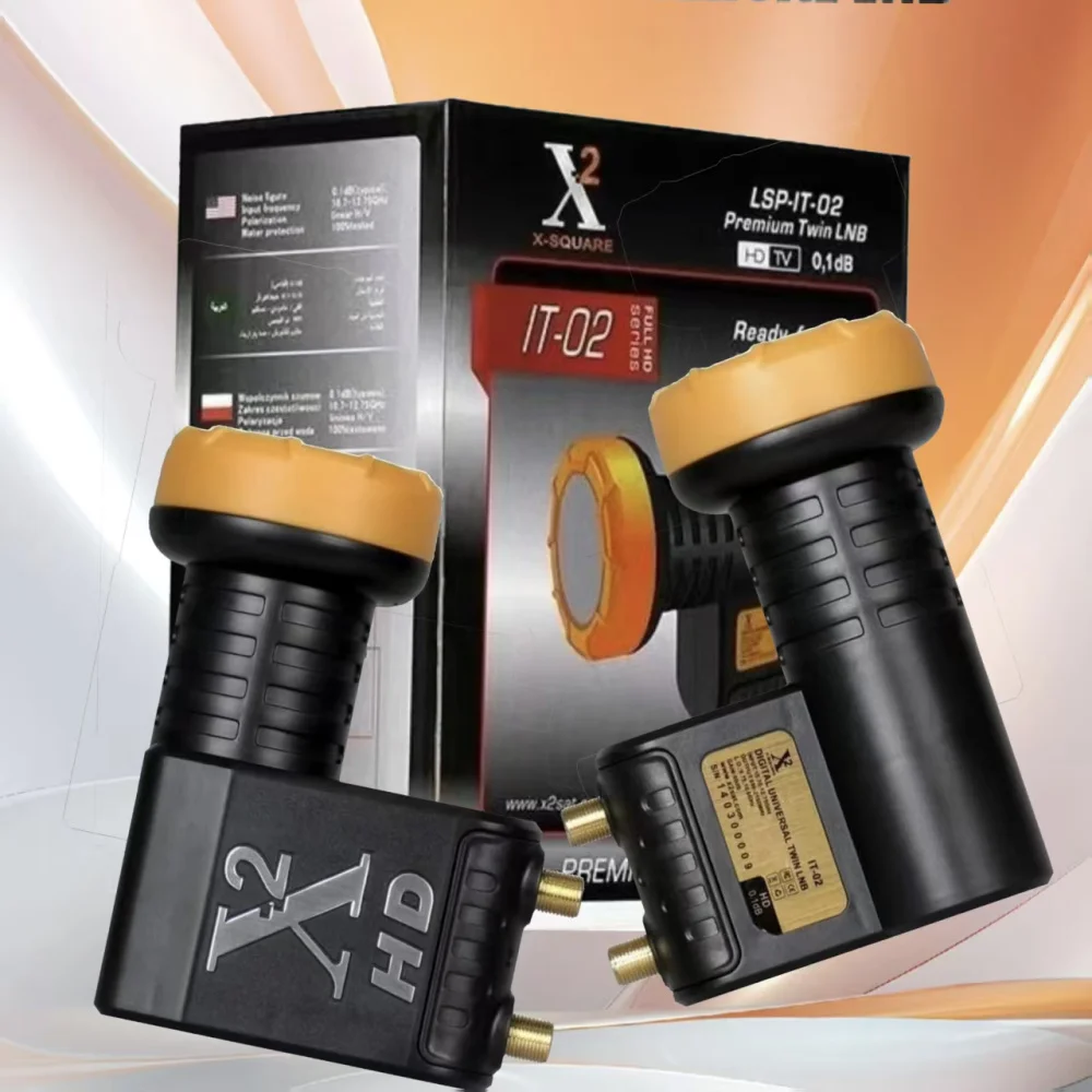 X2 Full HD Ku Twin Universal LNB 0.1dB, High Gain & Low Noise for Satellite TV Optimal Performance