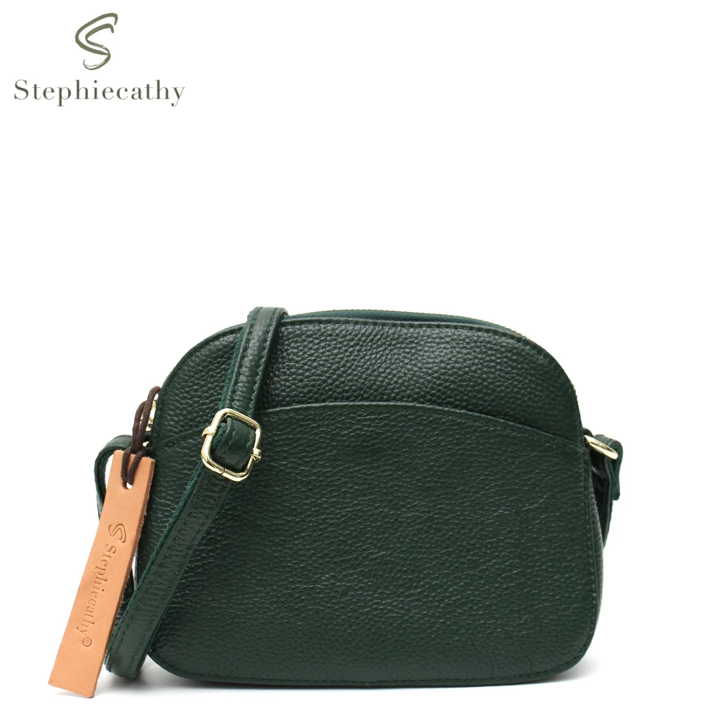 SC Genuine Leather Messenger Shell Bags For Women Small Casual Daily Versatile Shoulder Handbags Multi Pockets Portable Purses