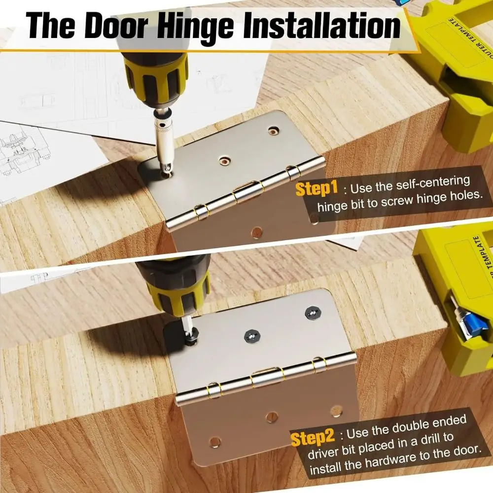 Adjustable Door Hinge Jig Flexibility Easy Installation Mortiser Hinge Installation Kit Lightweight Professional