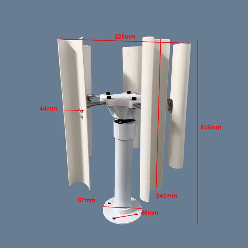 Vertical Axis Five Blade Wind Turbine Wind Generator Model Three-Phase Permanent Magnet Brushless Generator Portable Windmill