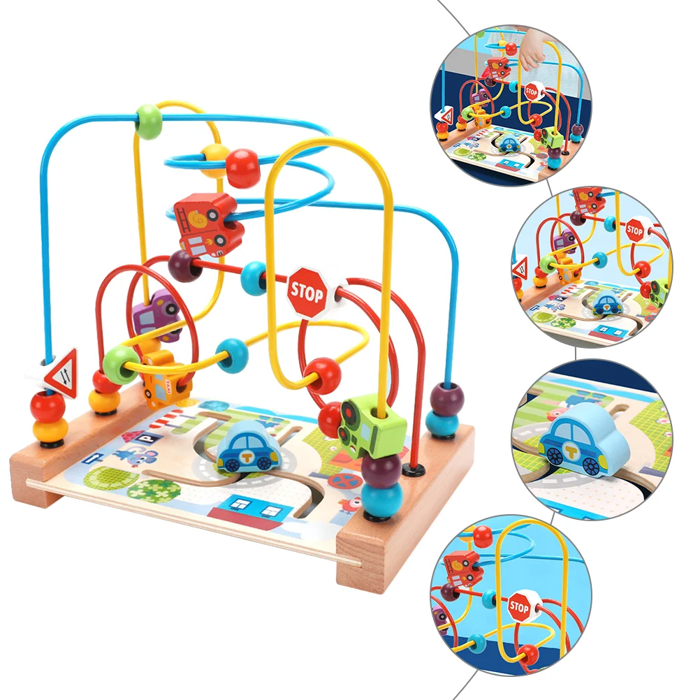 Perlenlabyrinth Aktivitätswürfel Sensorisches Spielzeug Roller Lernkreis Kinderauto für Kinder Kleinkinder Abacus Baby