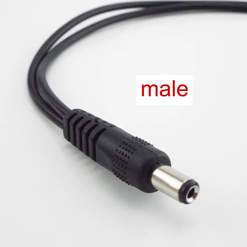 DC 1 Feminino para 2 Masculino Power Splitter Cable, 2.1*5.5mm, câmera CCTV, DVR Acessórios de Segurança, LED Light Strip