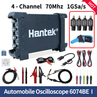 Portable Automobile Oscilloscope 4-channels hantek 6074BE 6254BE PC Android USB Virtual digital Oscilloscope 70Mhz 250Mhz 1GSa/S