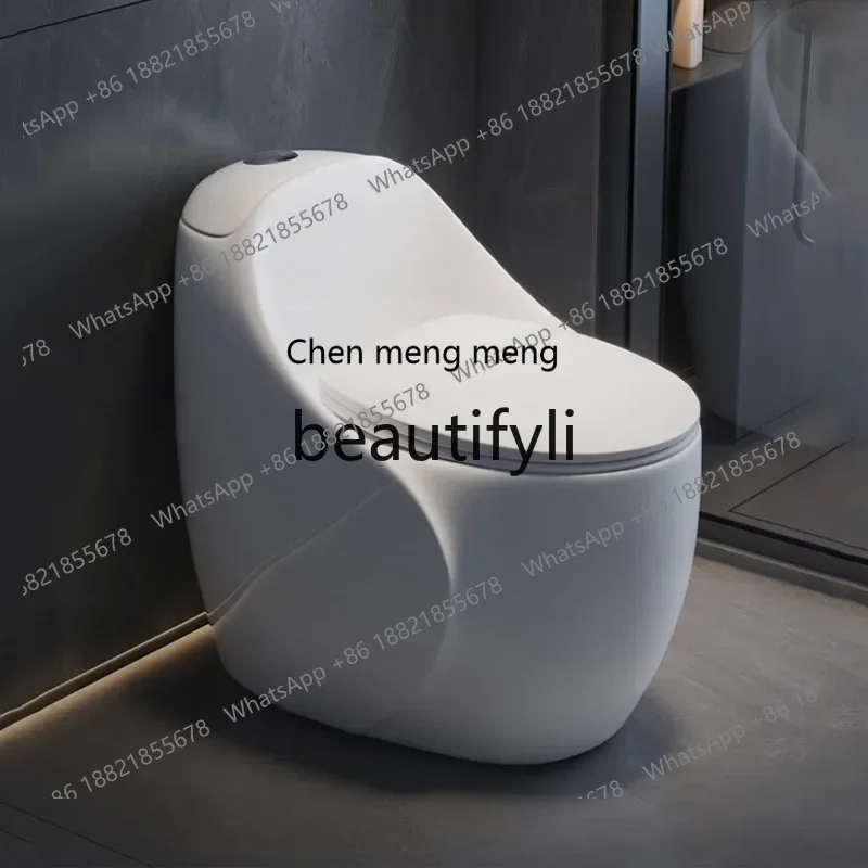 

B178 Creative egg-shaped household flush toilet siphon straight flush high-impact large-diameter toilet2936