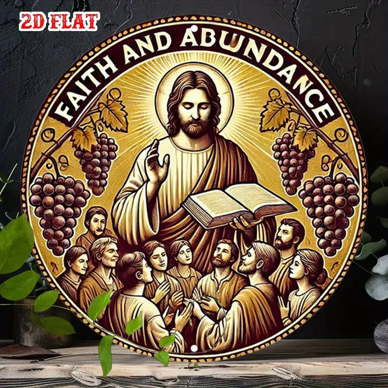 2D Flat - Round Aluminum Sign Measuring Featuring a 2D Flat Design, Promoting Community Spirit And Divine Wisdom