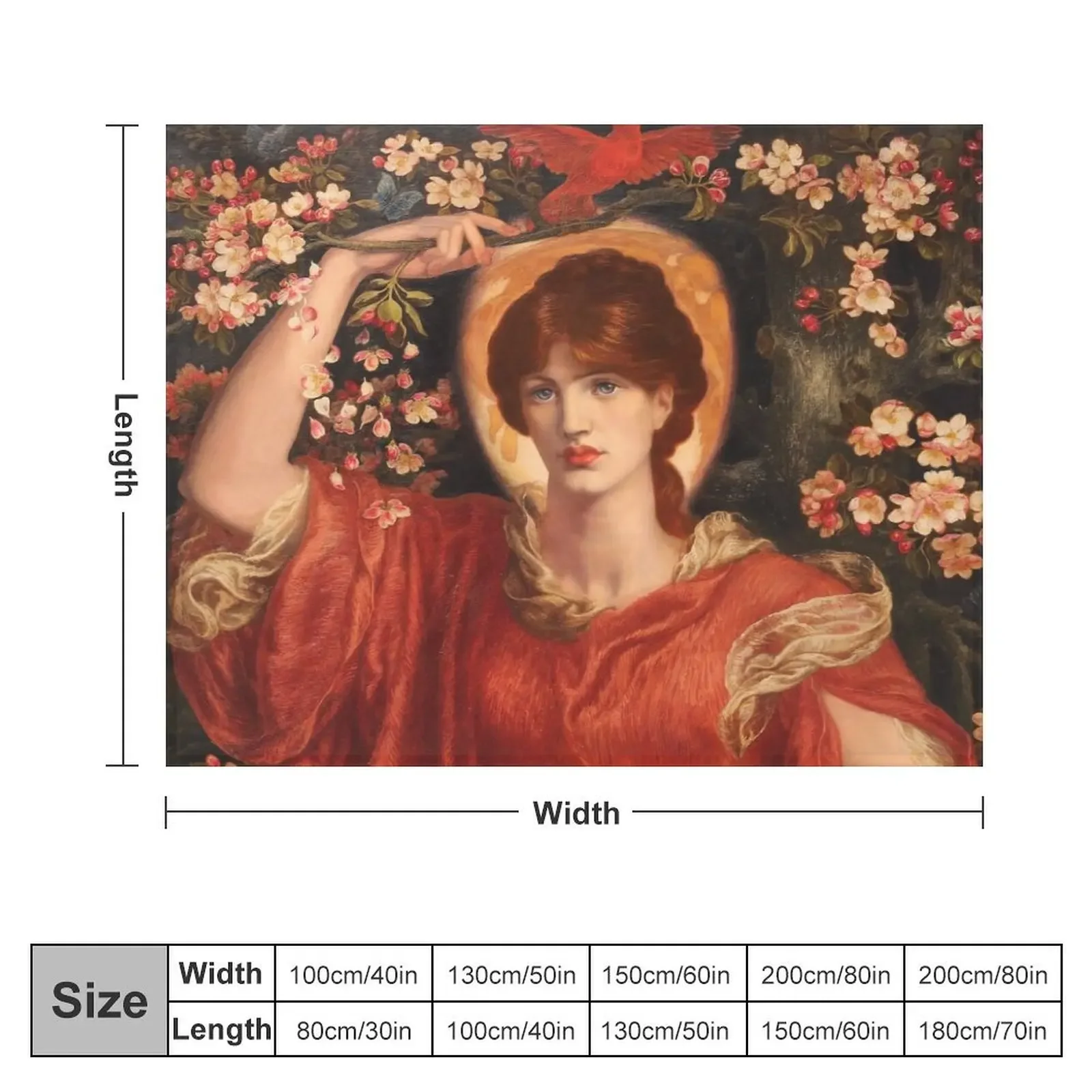 A Vision of Fiammetta Dante Gabriel Rossetti 1878 Pre-Raphaelite Art Throw Blanket Plaid Sofa Quilt Blankets