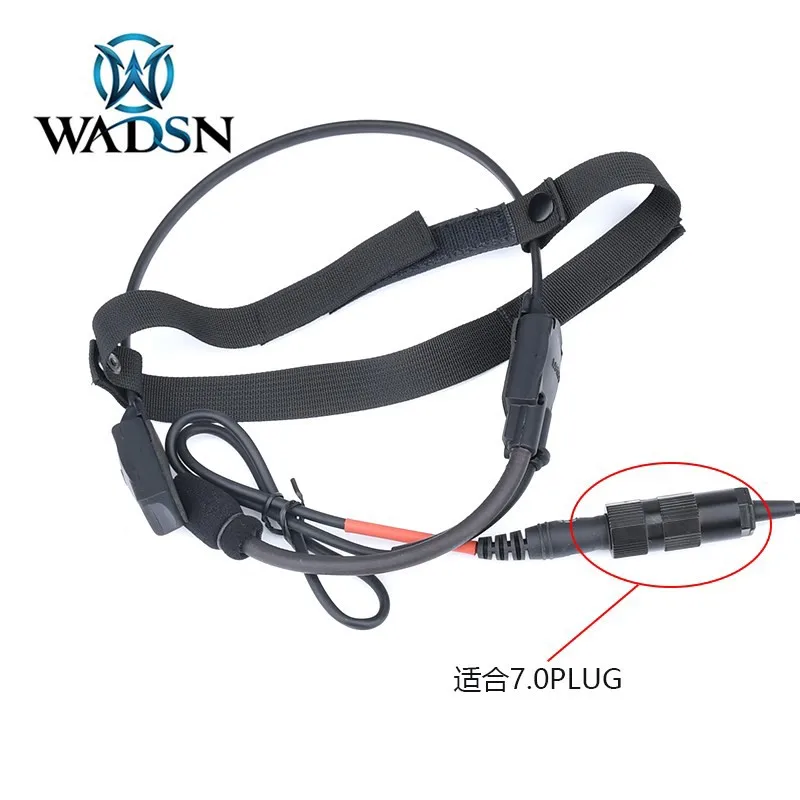 WADSN-auriculares tácticos de conducción ósea para MH180-V, audífonos de comunicación militar Airsoft con enchufe 7,0, Kenwood PTT, walkie talkie