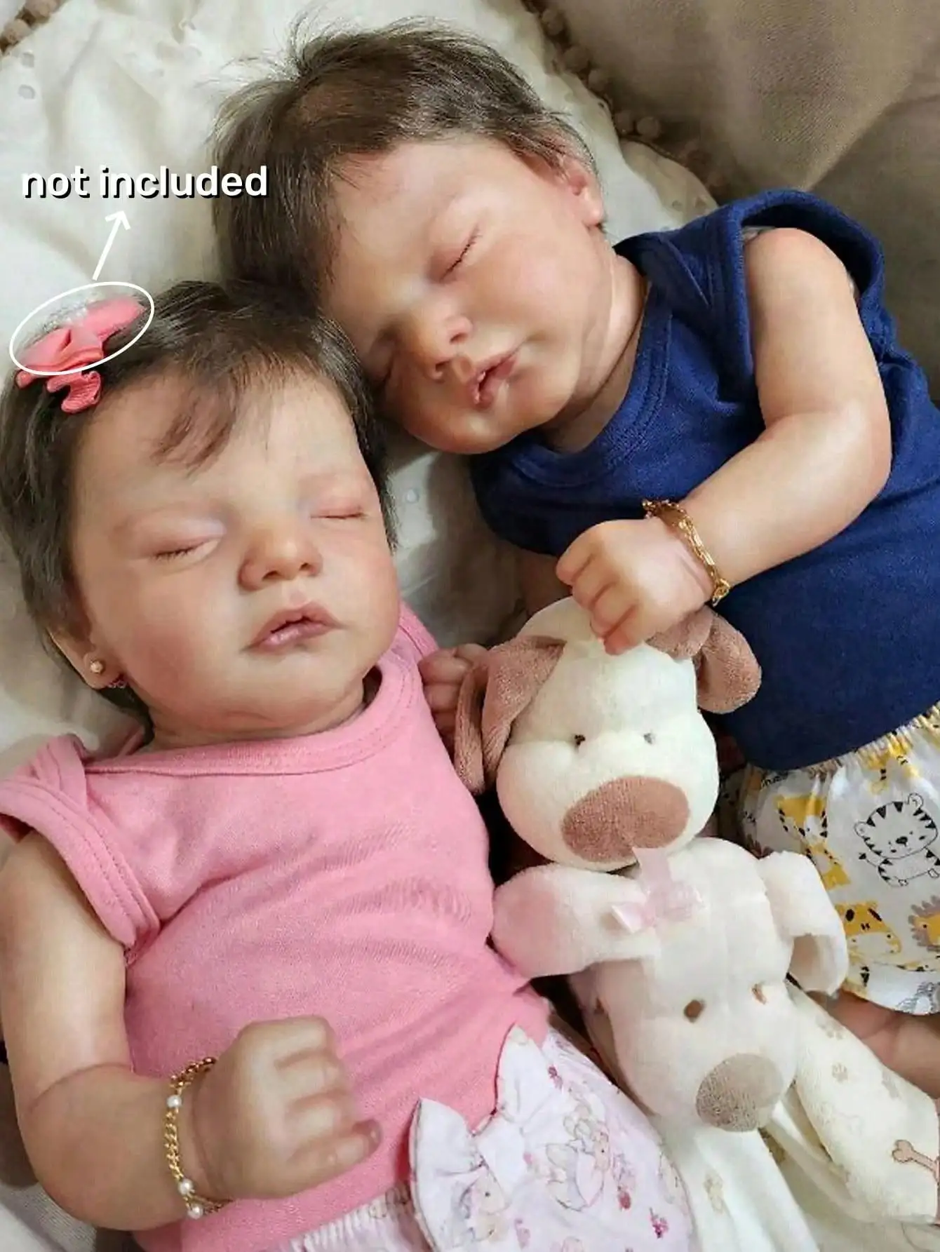 

Saskia 18-Inch Lifelike Reborn Dolls Sam (Brother & Sister) | Realistic Painted with Rooted Hair | Washable Baby(No Plush)