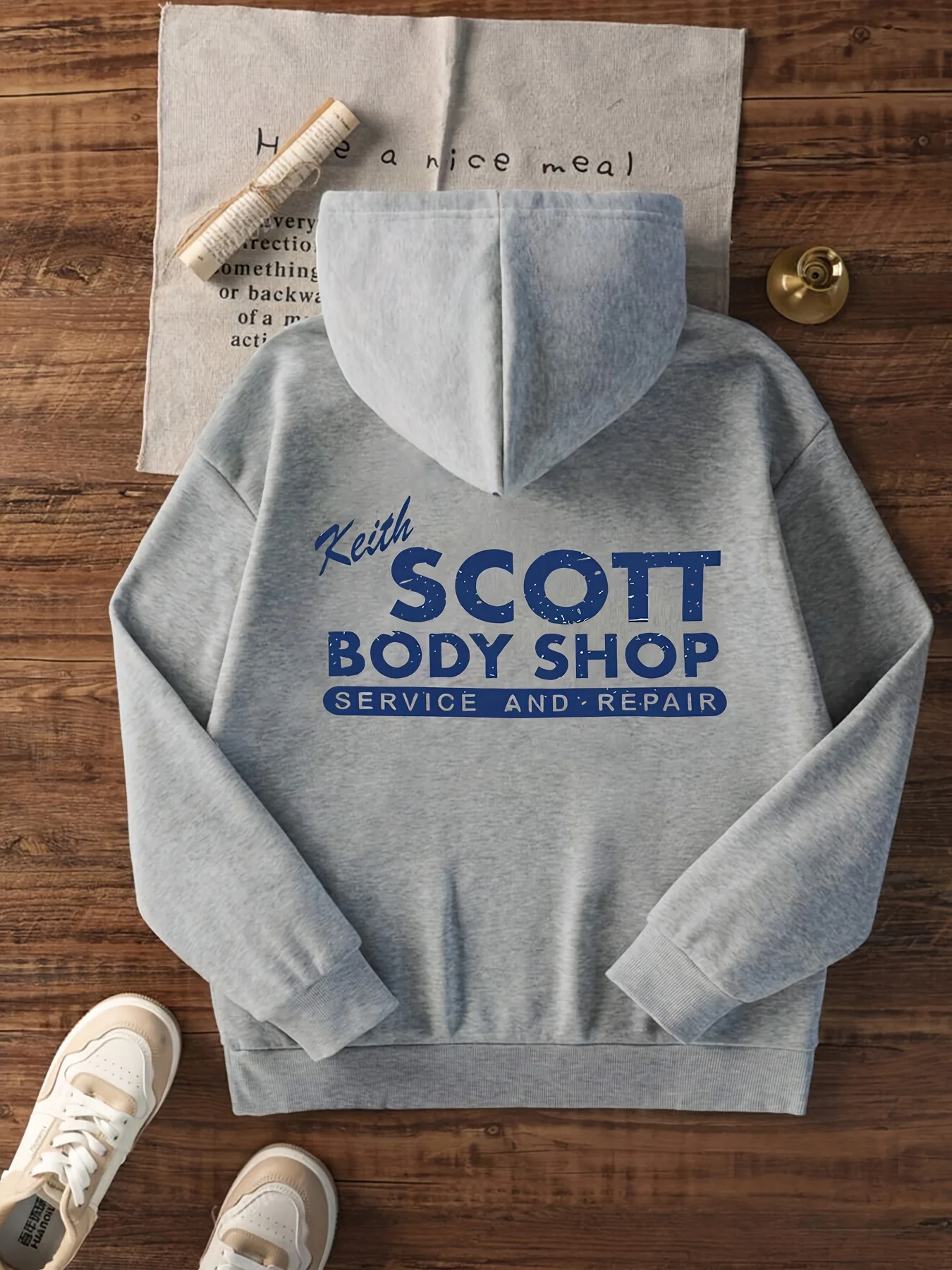 Streetwear Hoodie Herren Hip Hop Sport Garage Repair Slogan Rückengrafik Urban Loose Langarm Casual Kapuzenpullover – Detail 3
