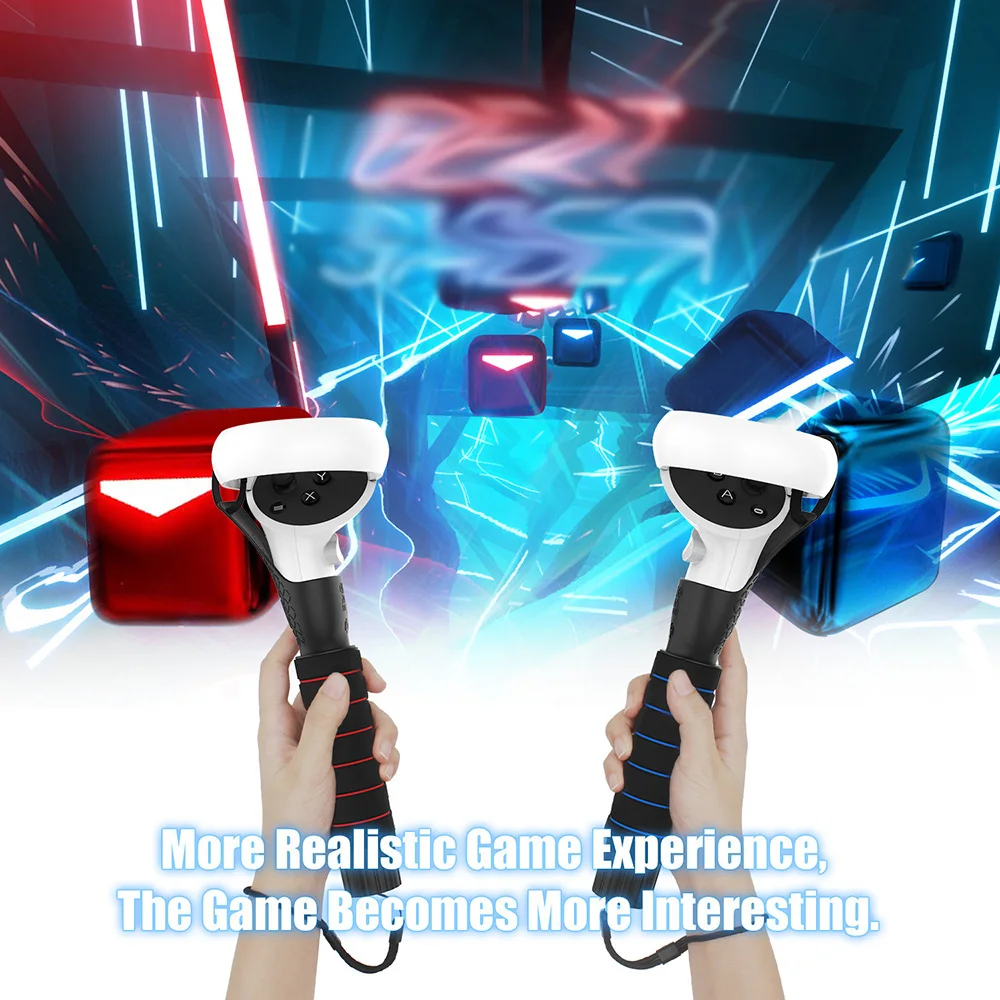 Pegangan Ekstensi Pegangan Lightsaber Ganda untuk Oculus Quest 2 Aksesori Pengendali Permainan Beat Saber untuk Pencarian/Keretakan S VR